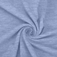 Kakina s plus veličina Ženska tiskanje V-izrez dugih rukava majica pulover vrhove plave 8