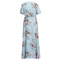 Plus size Ljetne haljine za žene kratki rukav V izrez Ženske haljine Ležerne prilike cvjetne ispise