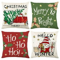 Božićni jastuk Set posteljine obloge za jastuke za seoski kuća Jastuk za bacanje Božićne ukrase Božićni