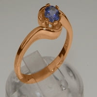 Britanci izrađeni 14k ružični zlatni prirodni tanzanit ženski prsten od ženskih permana - Opcije veličine