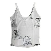 Ženski modni rukavac bez rukava V-izrez tiskani vrhovi TEE PIST rezervoar Top košulja Brend Dukseri