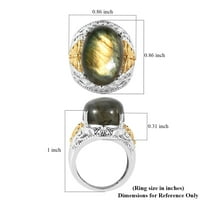 Trgovina LC labradorite oval 18k žuti zlatni platinski pozlaćeni prsten za pasijan za žene veličine