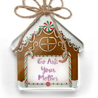 Ornament ispisano jednostrano idite pitati majčin majčin dan ljubičasti akvarel božićni neonblond
