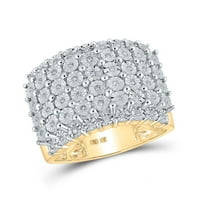 10k žuto zlato okruglo Diamond Modni klaster prsten CTTW