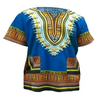 Plava afrička print Dashiki majica iz S do 7XL plus veličine