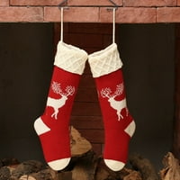 Pleteni božićni čarapa Elk uzorak pletene habanje viseći poklone velikih kapaciteta čarapa za festival