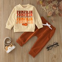 Dječačka odjeća zimska slova s ​​dugim rukavima Pumpkins tiskane vrhove hlače odijelo odjeća postavljena