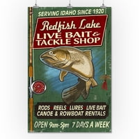 Redfish Lake, Idaho, pribor shop pastrmkom, vintage znak