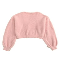 Ležerni obični puloveri za izrez za dugih rukava s dugim rukavima Plus Veličine džemperi