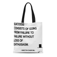 Platno Tote torba Winston Churchill motivacijski uspjeh Jednostavno entuzijazam neuspjeh za ponovni