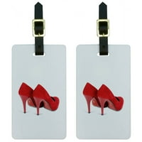 Crvene cipele pete pumpe prtljage oznake kofera za kofer za nošenje ID-a, set od 2