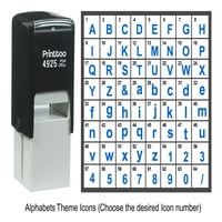 Printtoo Personalizirani broj abecede tema Ikone gumenog žiga samo tink stamper -violet