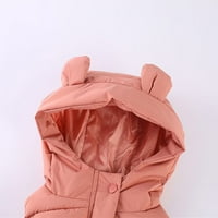 Vučena dječja prsluka zima topla kapuljača pamuk na gornjoj odjeći prsluk za djecu djevojke s kapuljačom