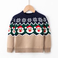 GUBOTARE GIRLS DUGE DUGE SWEATERA Santa ispisuje džemper s dugim rukavima toplo pleteno pulover pletiva