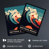 Seaside pozivi Daytona Beach Florida USA Sunset Žena valova morskog sirena oceana Veliki zidni umjetnički