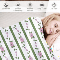 Odštampana cvjetna prugasta pokrivačica sa jastukom za dekor u sobi toplo udobne bacake pokrivač zahvalnosti