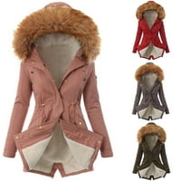 Uhdy Winter Jackets kaputi za žene, žene dame topla jakna zimska solidarna kaputa sa kapuljačom ovratnik