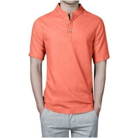 Muške polo majice Pamuk posteljina ljetna casual obična fit majica s kratkim rukavima Soladna boja mekana