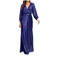 Ženske haljine Ljeto plus veličina haljina za poklopca dubokih V-izrez suknja prozračna tamno plava