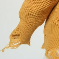 Labavi džemper za rupu u boji Srednja duljina jesen i zimski europski i američki vrući stil jesen i