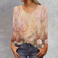 Ponude Žene The Tunic T-majice Vintage Graphic Tees Dugi rukav Jesen Klasične moderne cvjetne majice