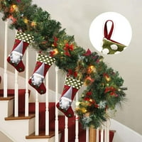 Božićne čarape crvene gnome božićne dekore poklon torbe za božićni kamin, Xmas stablo