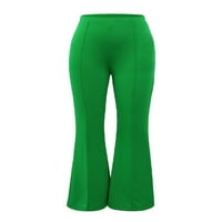 Oucaili ženske hlače od pune boje dugih ploča visokog struka hlače sa dnevnim boravkom Dno radno zeleno