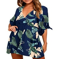 GLONME dame kratke haljine pola rukave ljeto suncobran cvjetna print mini haljina za žene udobna plaža