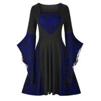 Fashyly gromobrani danas Goth haljina za žene čipke trubačke rukave Vintage Steampunk haljine Drop struk