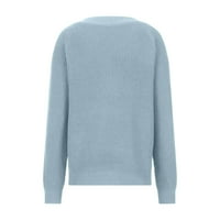 Ženski džemper- Ležerni kablovi pleteni vrhovi pulover Leisure Top Dugi rukav Puni VACT Slobodno vrijeme
