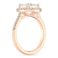 1. Carat 14K Rose Gold Lab Grown Diamond Cluster Halo Angažman prsten za žene - idealan zaručnički prsten