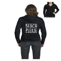 MMF - Ženska dukserica pulover punog zip, do žena veličine 3xl - plaža molim