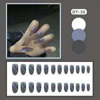 Cool Press na noktima prozirna crna i plava umjetna manikura za umjetnost za djevojke za djevojke za