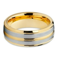 Blesavi kraljevi žuto zlato volfram karbid vjenčani band Comfort fit muške prsten klasični dizajn