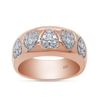 0. Carat okrugli rez bijeli prirodni dijamantski vjenčani prsten za naglašavanje srca u 14k ružino zlato
