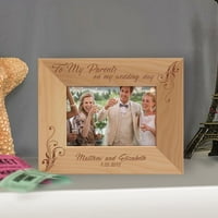 Mojim roditeljima na mom danu vjenčanja personalizirani drveni okvir za slike-5 1 2 smeđi horizontalni