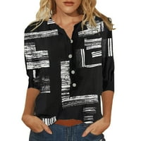 Xiuh casual rukave srednje pukotine za bluze za bluzu ženske tiskanje majica o vratu modna ženska bluza