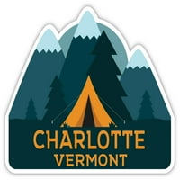 Charlotte Vermont Suvenir Vinil naljepnica naljepnica Kamp TENT dizajn