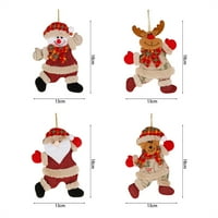 Božićne ukrase za lutke, božićni ukrasi poklon santa claus, snjegović, medvjed, vilk, igračka lutka