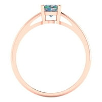 1. CT sjajan ovalni rez Clenili simulirani dijamant 18k ružičasto zlato pasijans prsten sz 3,75