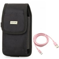 Pink 6FT USB-C kabel W Swivel Cable remen za Samsung Galaxy A 5G, 5g, 5g telefona - kabel za punjač