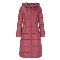 Dolkfu duga zimska jakna Ženska modna zimska dugačak kaput s kapuljačom drži toplu pamučnu dugim rukavima