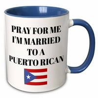 3Droza moli za mene im oženjen u Puerto Rican, na slici zastava Puerto Rico - dvije tone plave krigle,