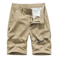 Clearce muški kratke hlače Ljetni tanki sportovi ravni pamučni prugasti obrezirani kombinezoni Khaki