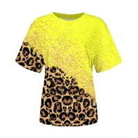 Košulje za žene za žene, ženski trendy Tye Die Elegant Plus Size labav cvjetni print Okrugli vrat Majica