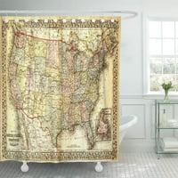 United Vintage USA Mapa, Sjedinjene Američke Države Old Cool Historical Tuš Cutar