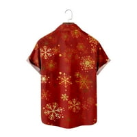 Meitianfacai Muške majice Muški božićni tiskani jednokrevetni džep božićna majica casual labava tiskana