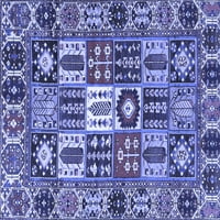Ahgly Stroj za upotrebu u zatvorenom kvadratu Perzijski plavi tradicionalni prostirke, 6 'kvadrat