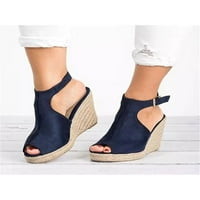 Oucaili Dame Espadrilles Ljetni klinovi sandale platforme plaža Sandal modni gležnjače pumpe cipele