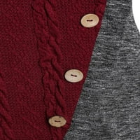 Žene Jumper vrhovi pulover dugih rukava zimski topli džemper dame ugodne pletene džempere Chic Wine Crveno 5xl